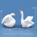 Q萌仿真可愛小天鵝迷你桌面擺件卡通模型微景觀滴膠微縮 動物玩具