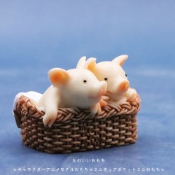 可愛仿真籃子小豬迷你擺件模型玩具禮物樹脂工藝品 可愛仿真籃子小豬迷你擺件模型玩具禮物樹脂工藝品
