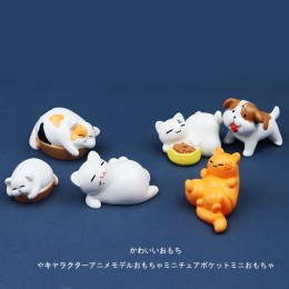 仿真日式可愛小貓咪小狗 睡懶覺 卡通動物模型迷你擺件微縮微景觀 仿真日式可愛小貓咪小狗 睡懶覺 卡通動物模型迷你擺件微縮微景觀