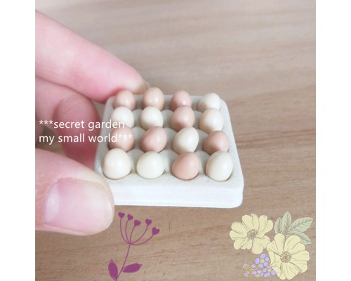 微縮食玩場景模型 仿真娃娃屋配件擺件道具迷你廚房玩具雞蛋+托盤 微縮食玩場景模型 仿真娃娃屋配件擺件道具迷你廚房玩具雞蛋+托盤