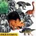 電動仿真火山模型噴霧燈光恐龍叫聲玩具動物擺件場景搭配道具