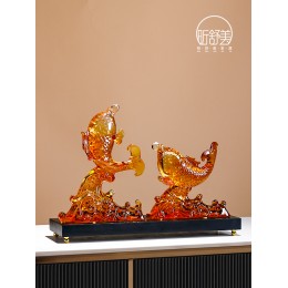 年年有余錦鯉擺件新中式客廳招財如魚得水酒柜裝飾品喬遷新居禮品