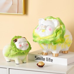 2024年新款白菜豬存錢罐擺件大容量儲錢罐只進不出儲蓄罐 2024年新款白菜豬存錢罐擺件大容量儲錢罐只進不出儲蓄罐