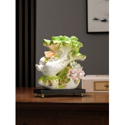 輕奢陶瓷百財白菜擺件客廳玄關酒柜書房家居飾品店鋪開業喬遷禮物