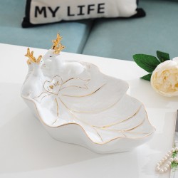 現代創意果盤家用客廳零食盤茶幾桌面門口玄關放鑰匙的擺件收納盤 現代創意果盤家用客廳零食盤茶幾桌面門口玄關放鑰匙的擺件收納盤