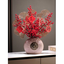 創意溫馨陶瓷花瓶平安喜樂裝飾品配套 結婚送禮喬遷新居客廳擺件 創意溫馨陶瓷花瓶平安喜樂裝飾品配套 結婚送禮喬遷新居客廳擺件