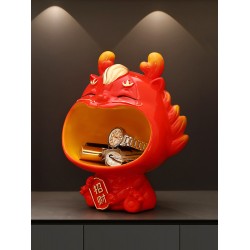 龍年生肖龍吉祥物擺件入門口收納鑰匙手表創意家居客廳茶幾裝飾品