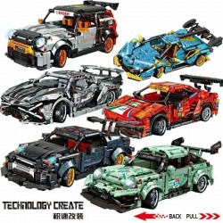 中國積木積速改裝回力賽車模型拼插玩具跑車1:24GTR超跑IE兼培訓 中國積木積速改裝回力賽車模型拼插玩具跑車1:24GTR超跑IE兼培訓