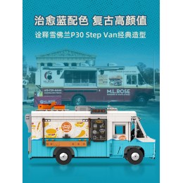 【拼奇積木】拼奇懷舊快餐車造型益智拼搭辦公室桌面擺件積木玩具