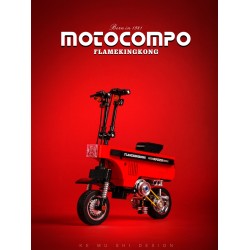 中國積木板凳摩托車MotocompoMOC酷小磚拼裝積木玩具模型 中國積木板凳摩托車MotocompoMOC酷小磚拼裝積木玩具模型