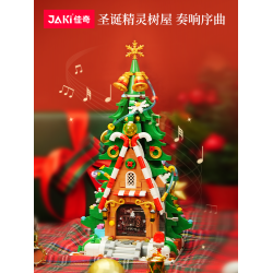JAKI佳奇積木圣誕精靈樹屋男女孩禮物拼裝玩具擺件拼裝禮品 JAKI佳奇積木圣誕精靈樹屋男女孩禮物拼裝玩具擺件拼裝禮品