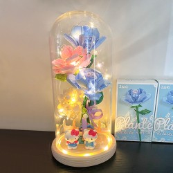 JAKI佳奇積木花束永生玫瑰花桌面擺件拼插生日女神節禮物送女友 JAKI佳奇積木花束永生玫瑰花桌面擺件拼插生日女神節禮物送女友